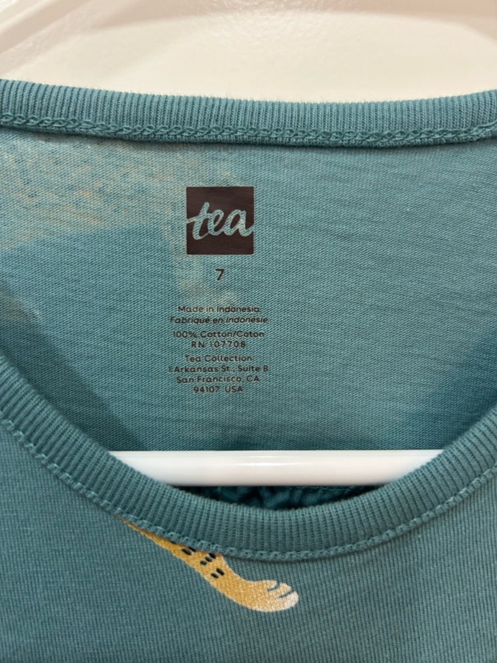 Tea Collection Girls Teal Tiger Print dress - Picture 3 of 3